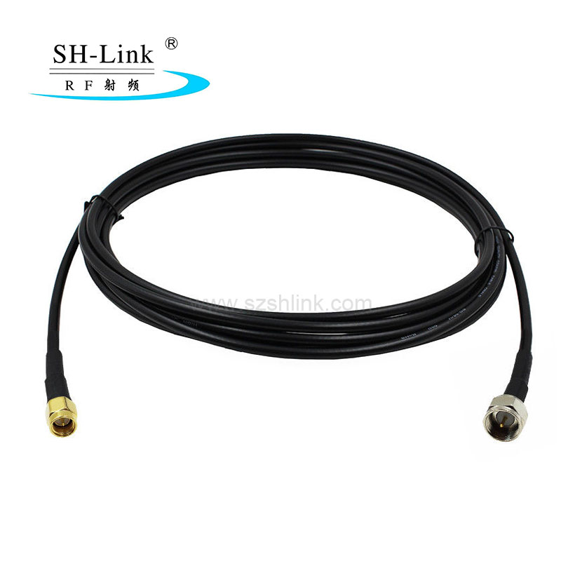 RF coaxial cable assembly SMA male to F male RG174 cable